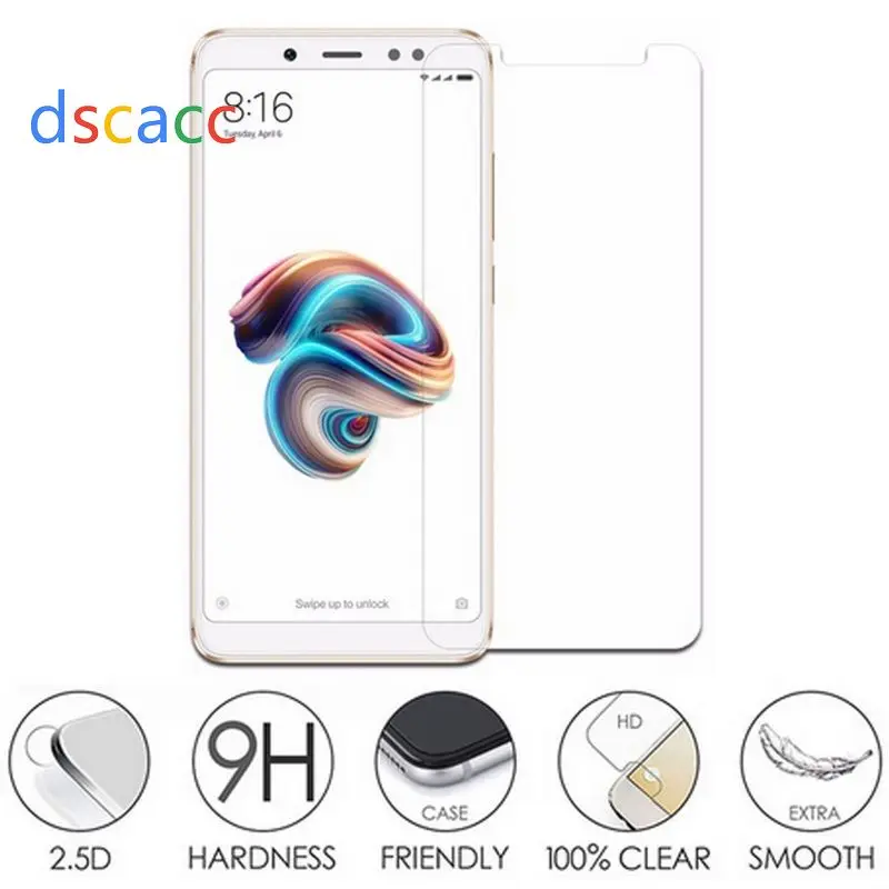 Dscacc для Xiaomi Redmi Note 5 Pro 2.5D прозрачное закаленное стекло для Redmi Note 5 Защита экрана в розничной упаковке 100 шт
