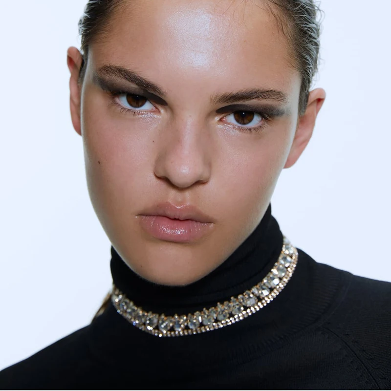 

Ztech New Fashion Choker Necklace Collar Chains Za Necklaces Geometric AB Color Crystal Pendants Necklaces For Women Bijoux