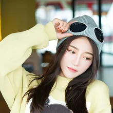 Шапка-бини в повседневном стиле унисекс, шерстяная вязанная теплая шапка для отдыха, теплая шапка, спортивная шапка, теплая шапка с ушками, защита от снега и холода, QW