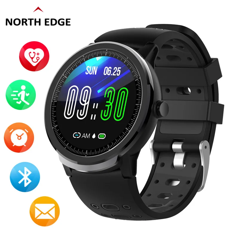 NORTH EDGE Bluetooth Смарт часы для мужчин кровяное давление круглые умные женщин