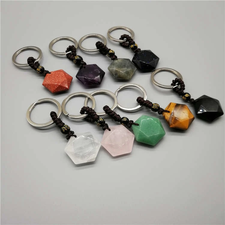 Fashion Natural Stone Pendant Key Chain Ring Keyring Women Jewelry Accessories Fashion Natural Stone Pendant Key Chain Ring Keyring Women Jewelry Accessories