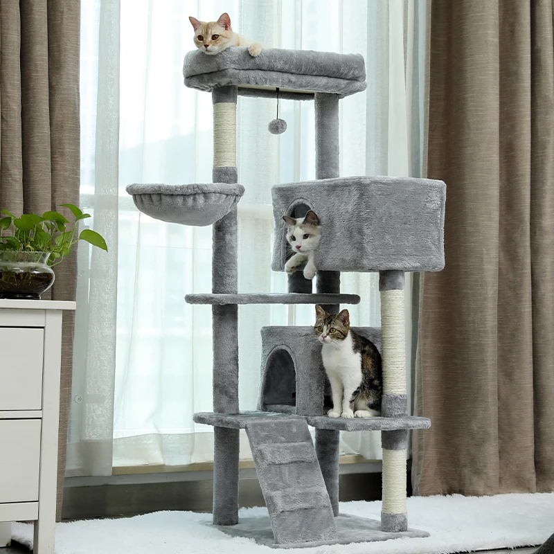 

Fast Delivery Pet Cat Tree Toys Condo House for Cats Kitten Scratching Posts Toy Multi-Level Tower House Solid Stable Home Nests