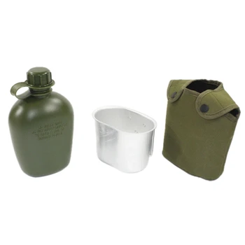 

NEW-Outdoor Plastic Kettle Set Aluminum Lunch Box Vintage Three-Piece Pot Set