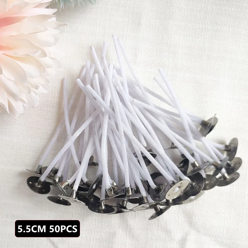 50PCS Diy Soy Candle Wick Aromatherapy Candle Glass Cup Home-made Materials Cable Non-smoking Cotton Cord Lamp