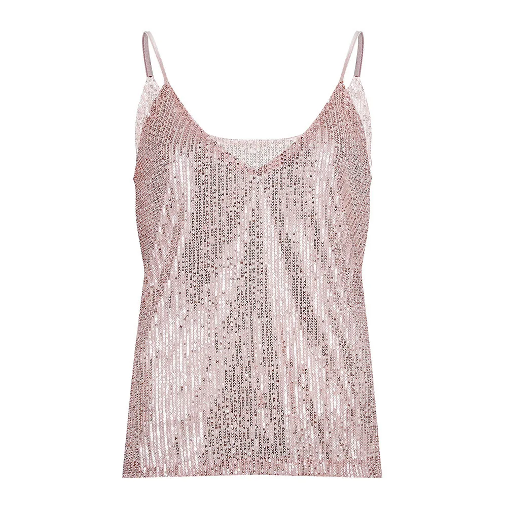 Блестящие майки для женщин, сексуальные свободные одноцветные майки без рукавов, женские модные майки с v-образным вырезом, Летняя распродажа