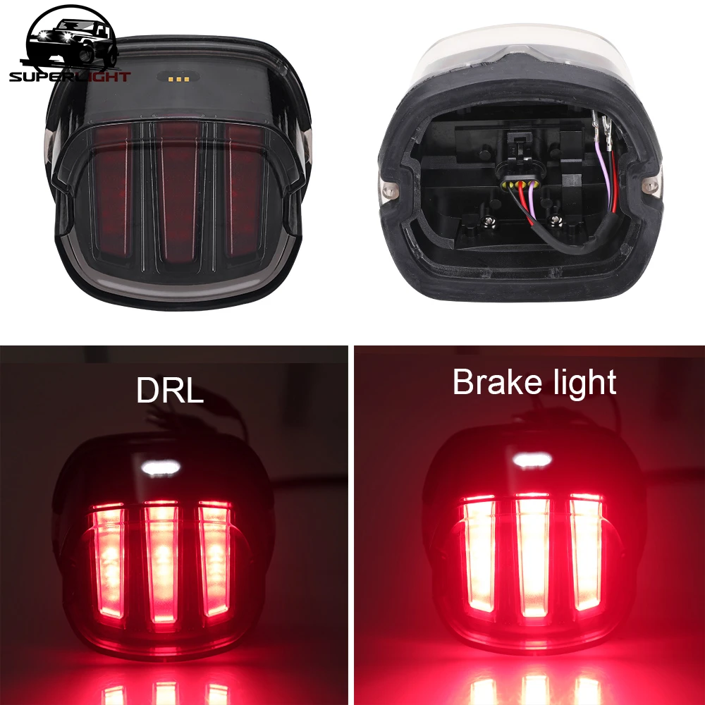Motorcycle Red LED Taillight License Plate Light For Harley Softail FLST FXST Motorcycle Red LED Taillight License Plate Light For Harley Softail FLST FXST