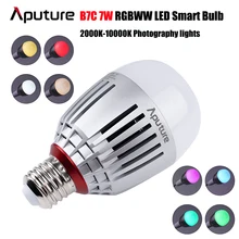 Aputure Accent B7C RGBWW LED Smart Bulb 7W CRI 2000K-10000K Adjustable 0-100% Stepless Dimming App Control Photography lights