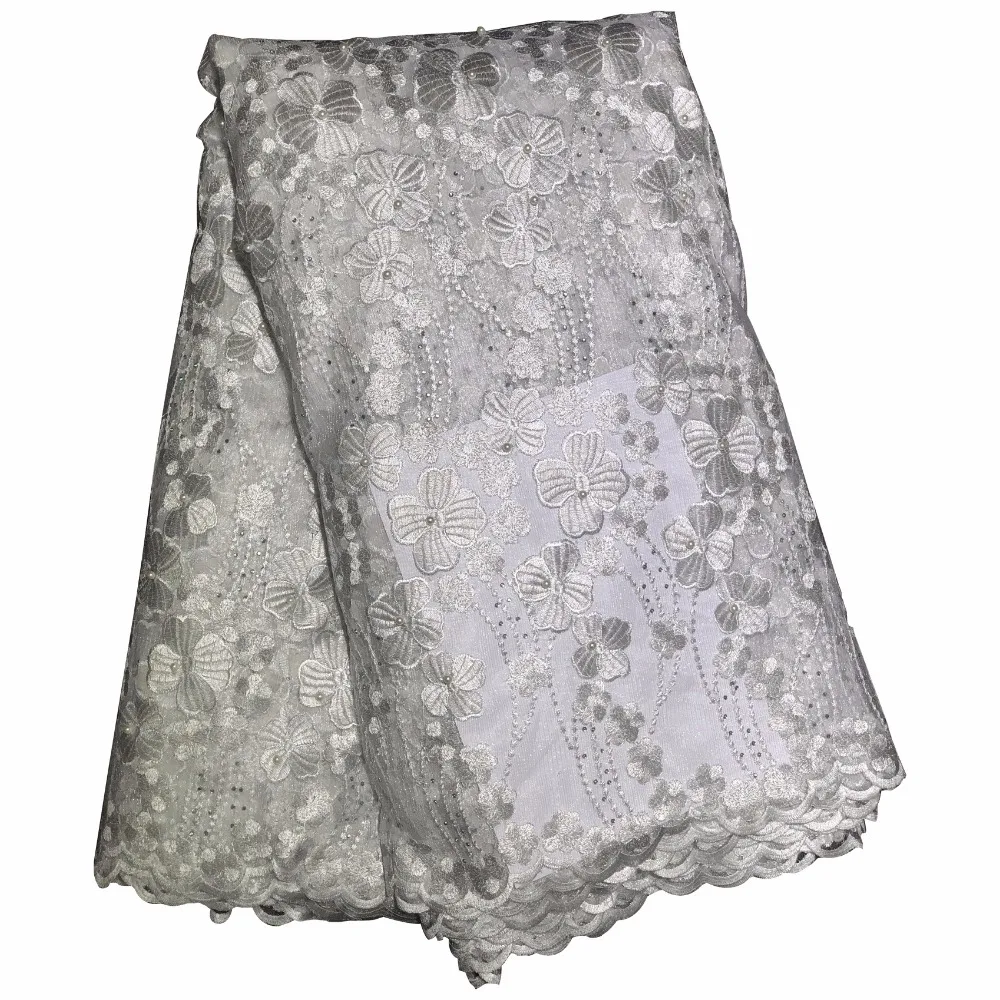 French Beaded Lace Fabric High Quality Best Selling African Lace Fabric for Wedding Party Dresses