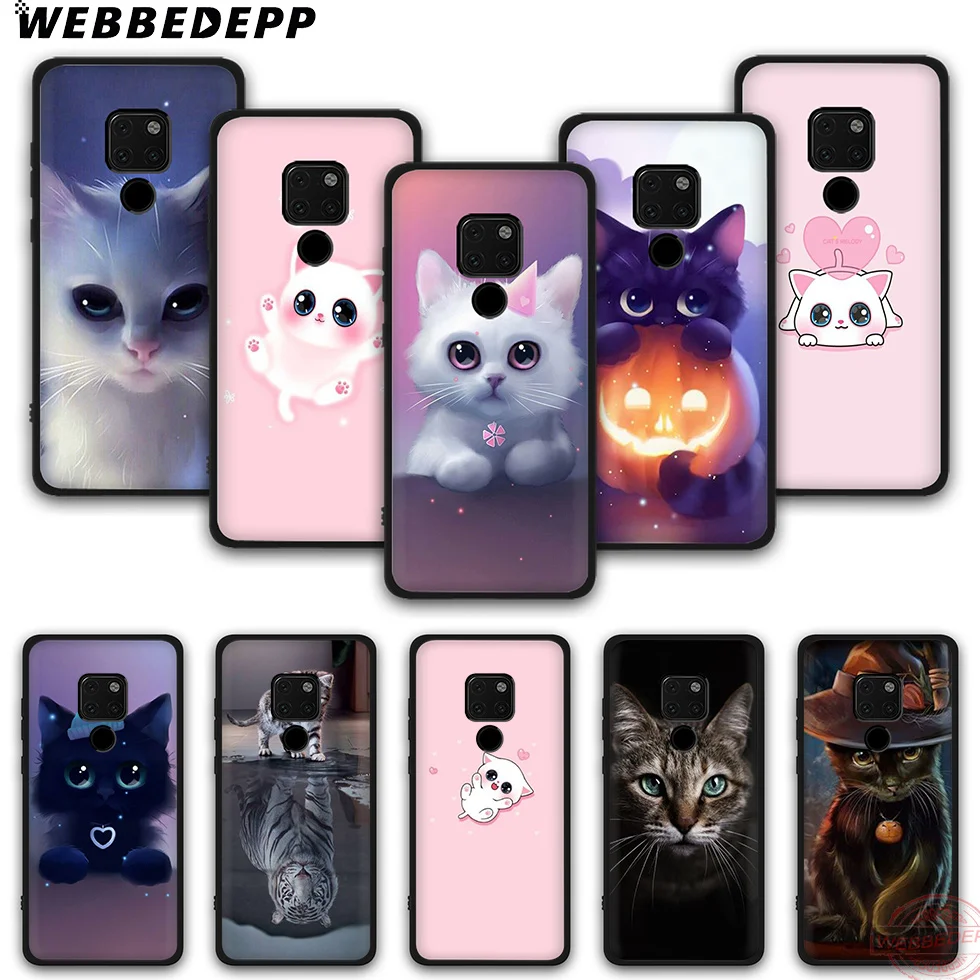 WEBBEDEPP милый маленький кот Модный мягкий силиконовый чехол для телефона Mate 10 20 30 Pro