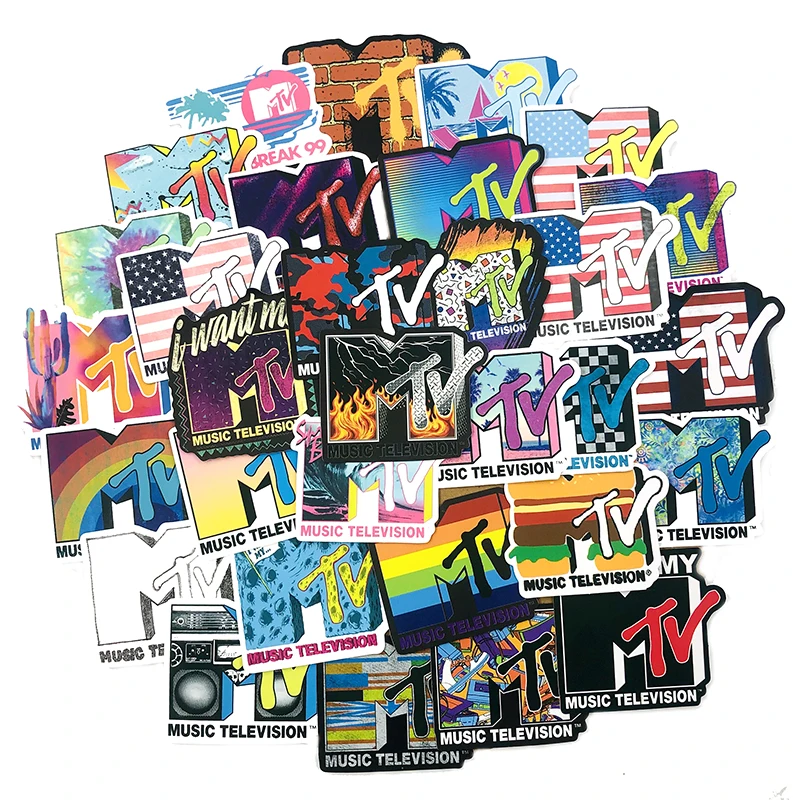 50 шт. MTV музыкальный ТВ канал мультяшная наклейка для холодильника ноутбука