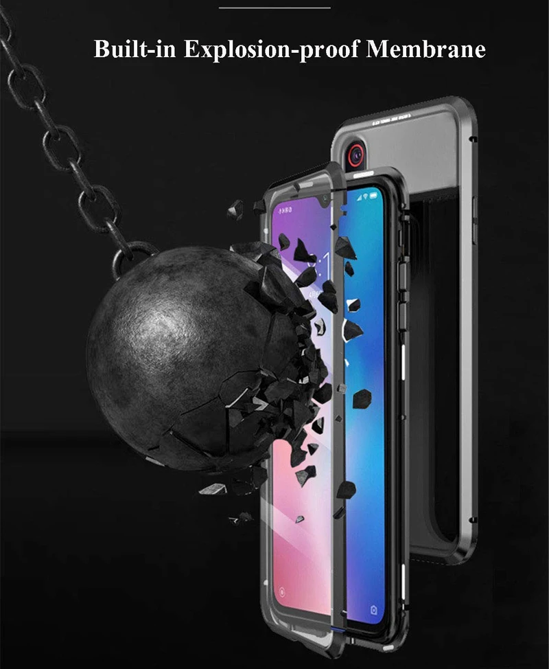 Двусторонний чехол с магнитной адсорбцией на 360 градусов для Xiaomi Redmi Note 8 7 K20 Pro 9 9T SE CC9 CC9E 8A чехол для телефона