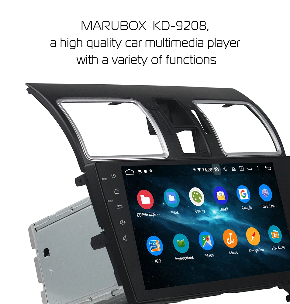Perfect Marubox KD9208 DSP, 64 GB Head Unit for Subaru XV 2015, Car Multimedia Player, Android 9.0, 9" IPS Screen 7