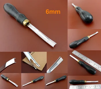 

1pc 6mm French Style Leather Craft Edge Beveler Skiver Edger Gouges Cutter Tool Knife Groover Punch Chisel Carving Stamping Awl