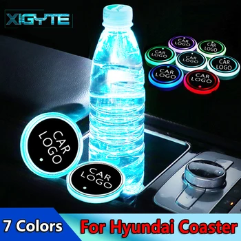 

2X 2019 Fashion Car Styling Logo Light LED Cup Drink Holder Anti Slip For Hyundai Tucson 2016 2017 2018 2019 Car Accessories