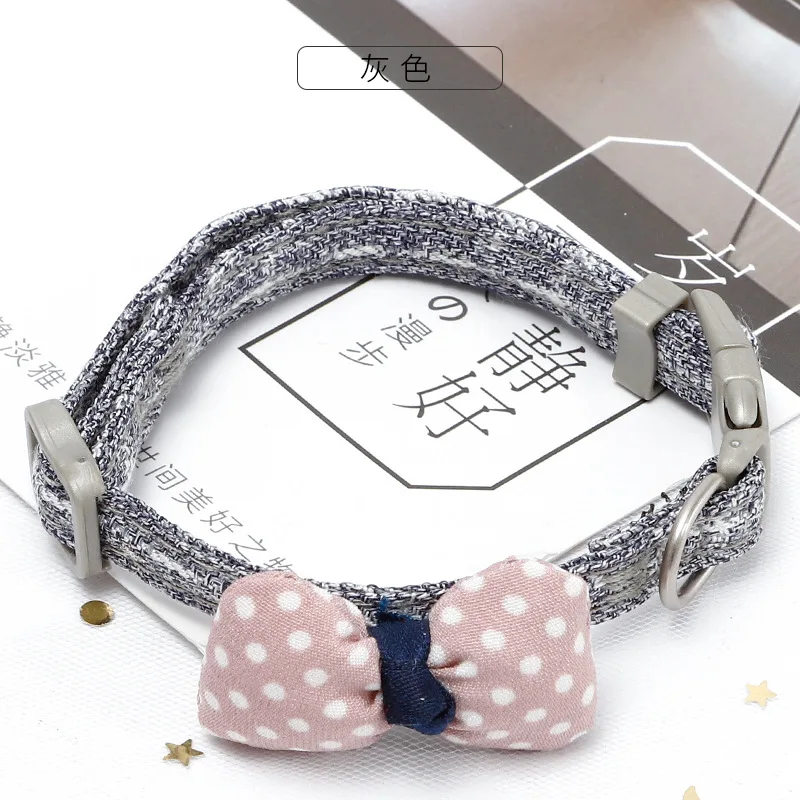 Wave Bowknot Cat Collar Adjustable Puppy Collar Lovely Pet Accessories for Cats Small Dogs