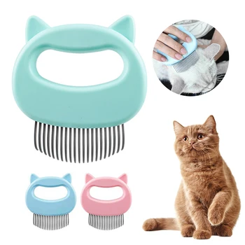 

Pet Cat Grooming Massage Brush with Shell Shaped Handle Hair Remover Pet Grooming Massage Tool