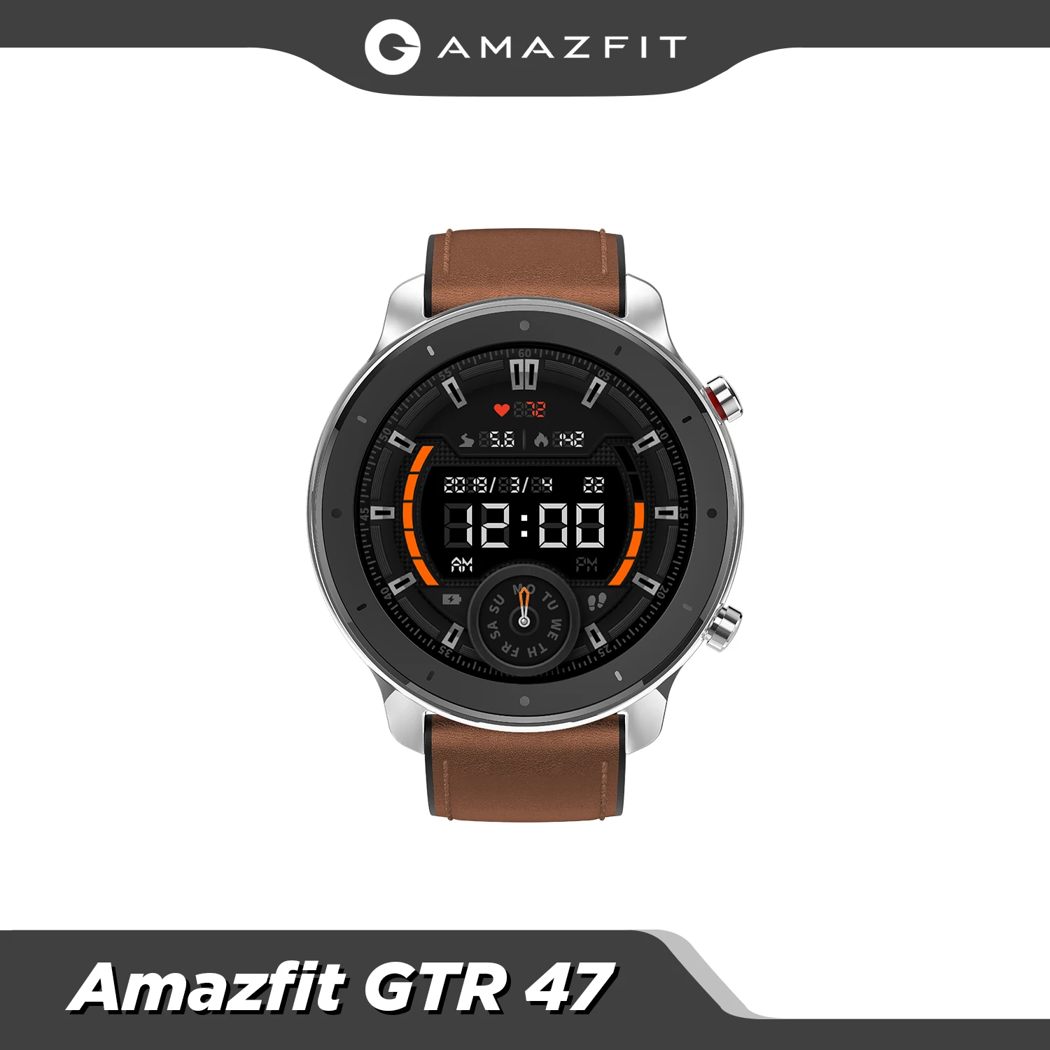 Permalink to Original Global Amazfit GTR 47mm Smart Watch Music Control 5ATM Waterproof 24 Days Battery 12 Sport Mode Fitness Track