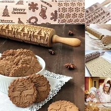 Рождественская палочка для печенья, валик для теста Kitche Wish Pin, тисненый инструмент для выпечки торта