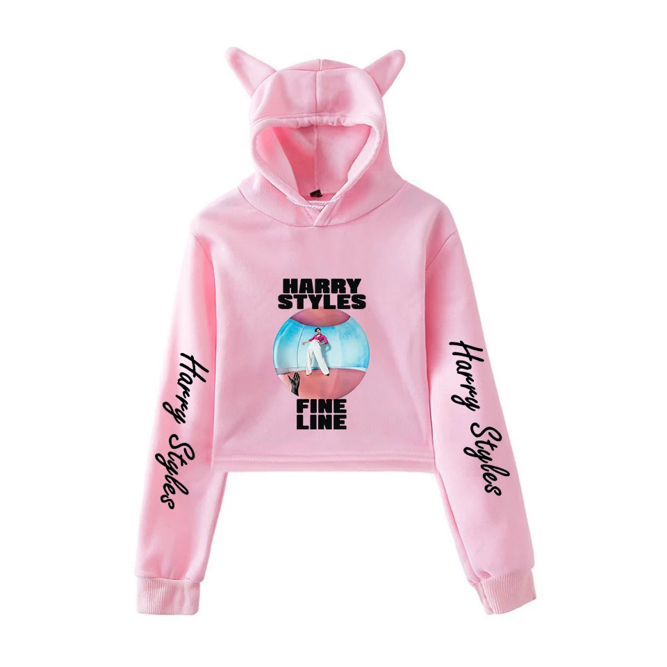 HARRY STYLES FELPA CON CAPPUCCIO CROP TOP EAR (20 VARIAN)