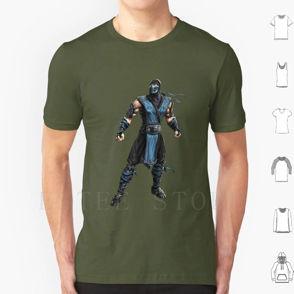 Mortal Kombat-Sub-Zero Art-154719420 T Shirt Uomo Cotone 6Xl Sub Zero Mortal Kombat Personaggio Fatality Gaming Raiden Scorpion