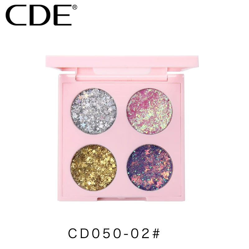 CDE Charming Shimmer Sequins Makeup Eyeshadow Four color Palette Long lasting Galaxy Waterproof Bright Beauty Eyes 5