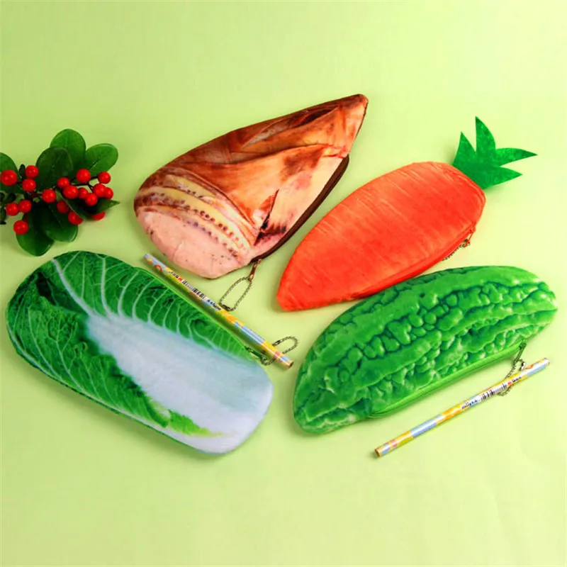 Kawaii Милая Праздничная ферма растительная форма тканевый пенал Одиночная Имитация Ручка в виде овоща мешок школьные канцелярские принадлежности