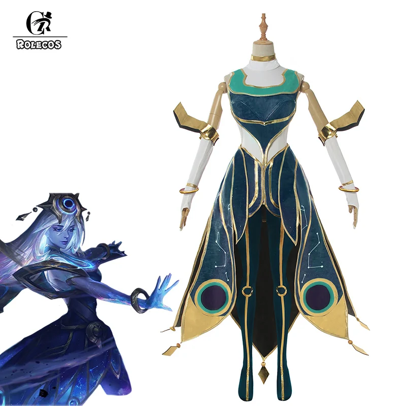 ROLECOS Игра LOL Lux Косплей Костюм Cosmic женское платье жилет брюки сексуальный костюм