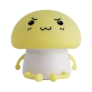 

Led Q Night Light Home Bedroom Decoration Lights Small Lovely Mushroom Cartoon Creative Atmosphere Bedside Lamp USB Charging