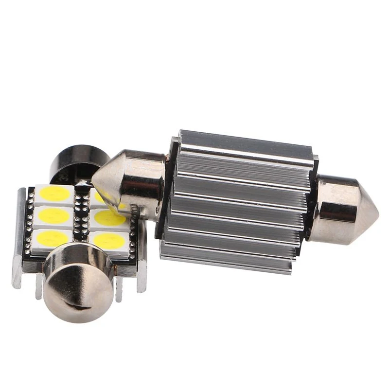 6 шт. яркая белая Гирлянда 6 SMD 5050 светодиодный 6 светодиодный C5 36 мм 39 мм купол внутренняя Лицензия пластинчатый светильник DC12V Автомобильная дверная лампа