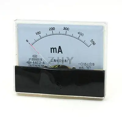 

44C2-A DC 0-500mA Clear Cover Dial Analog Panel Ammeter Meter