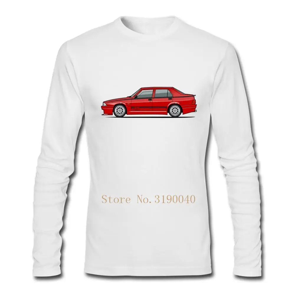 Мужская футболка Alfa Romeo 75 Milano Turbo evolzione Rosso мужские футболки с длинным рукавом с круглым вырезом хлопковые футболки для мужчин - Цвет: Белый
