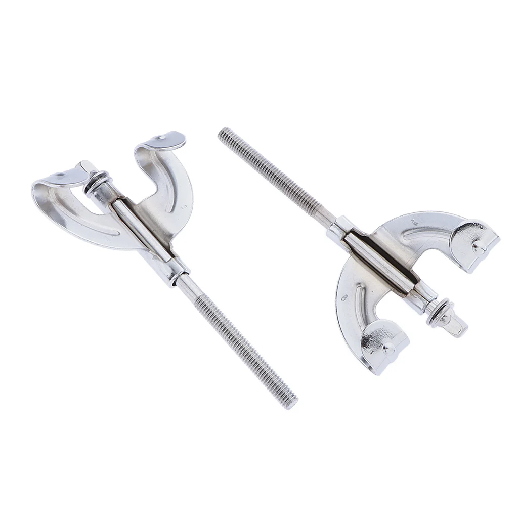 Bass Drum Claw Hook 2pcs Iron Drum Claw Hook for Bass Drum Parts Accessories，Silver, with Tension Rods, 4.21inch*2.36inch