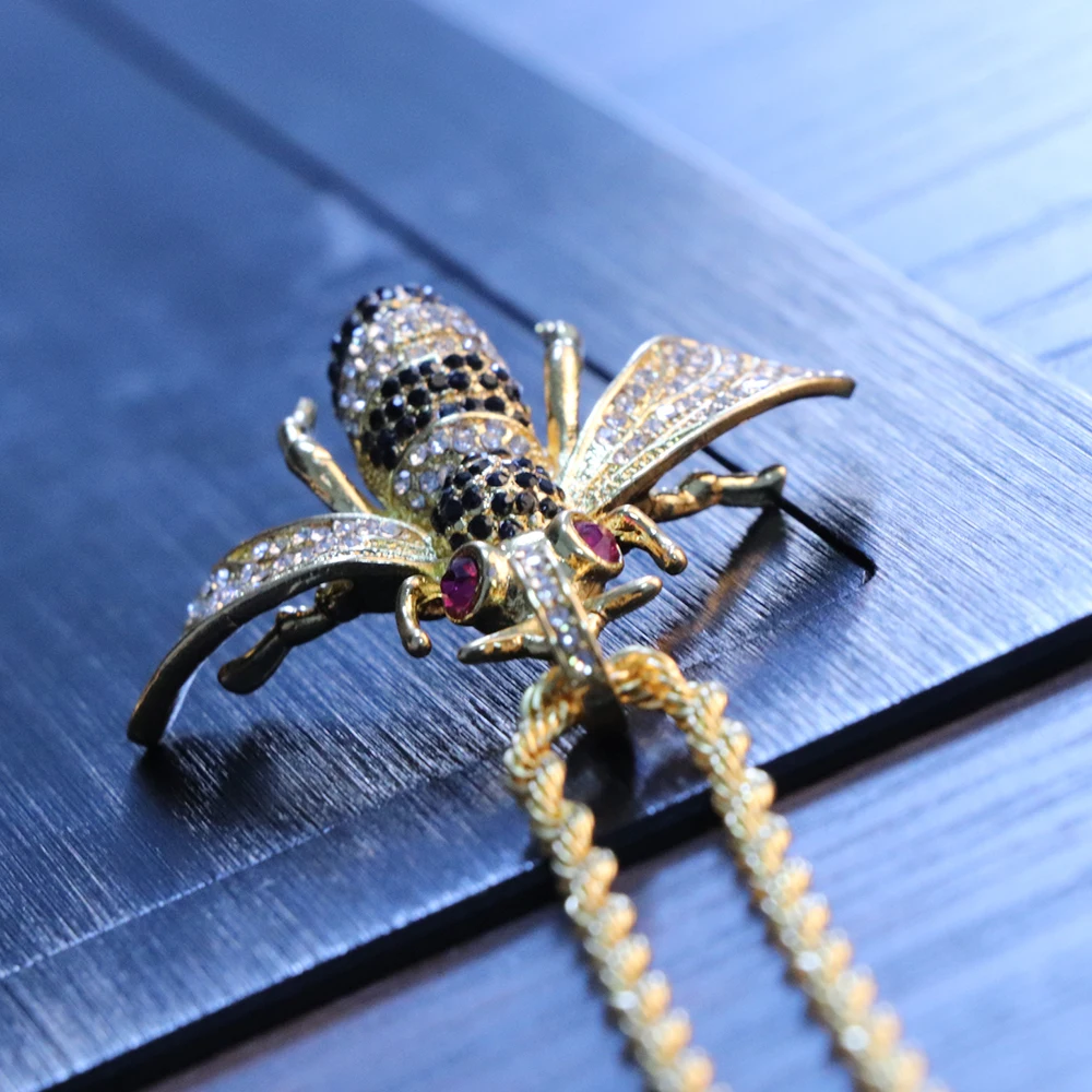 Классическое милое ожерелье с кулоном «пчела» модные мужские аксессуары золотого и серебряного цвета хип-хоп ожерелье с Пчелой для женщин лучшие подарки