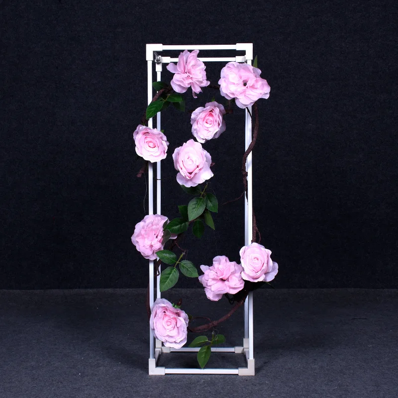 Искусственная Роза искусственная Виноградная лоза цветок в горшке из ротанга пластмассовая лоза Свадебные украшения