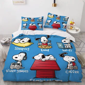 

3D Cartoon Bedding Sets For Children Kids Baby Girls Boys Duvet Cover Set Single Blanket Quilt Comforter Case Green Cute Dog