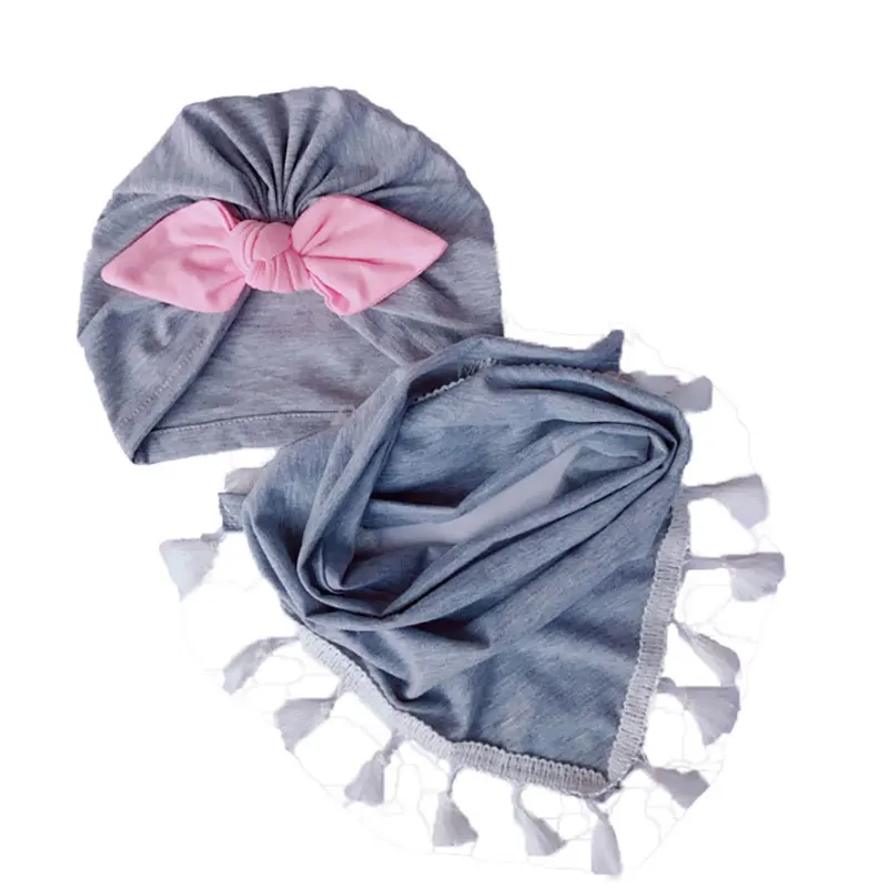 Детский зимний теплый шарф с кисточками и бантом; дизайнерский головной убор; Детские шарфы с воротником; шейный платок; комплект головных уборов