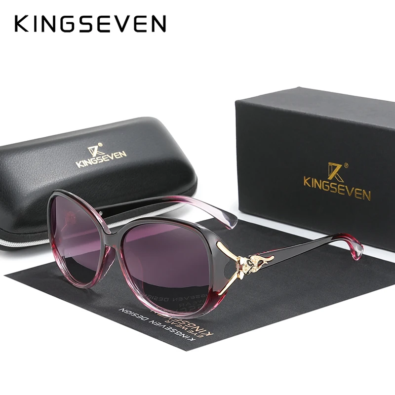 KINGSEVEN HD 편광 선글라스, 레트로 대형 프레임 럭셔리 안경, 레이디 브랜드 디자이너 선글라스