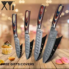 VG10 набор кухонных ножей из дамасской стали XYj " 4" " 6" нож шеф-повара для нарезки фруктов японский дамасский кухонный инструмент