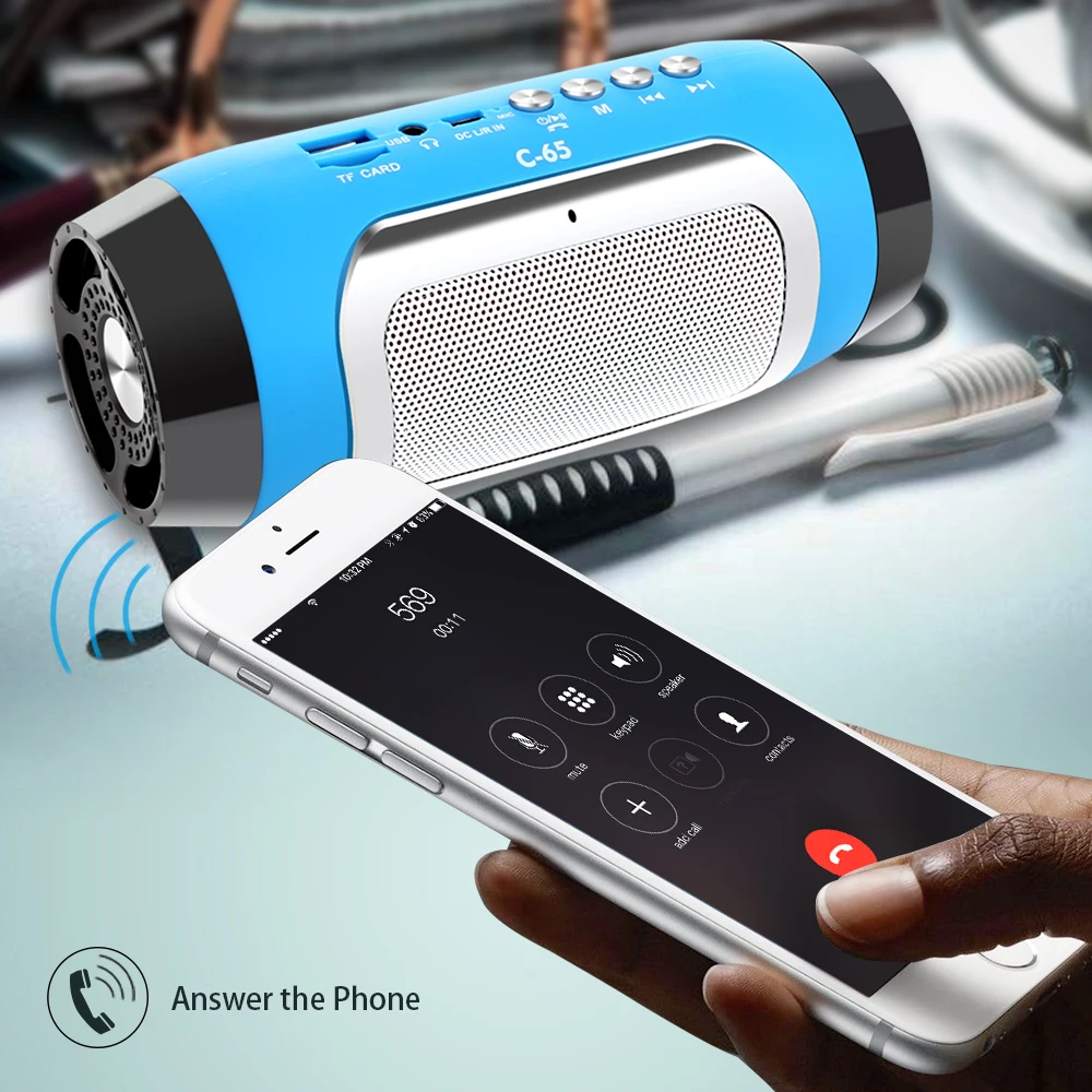 Портативная Bluetooth Колонка Casaland C65 беспроводная стерео Hifi Soundbox с поддержкой Aux TF U