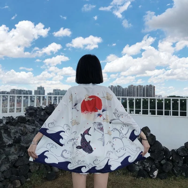 Japanese Streetwear Women Kimono Yukata Cosplay Japanese Clothes Traditional Kimonos Haori Women 31307