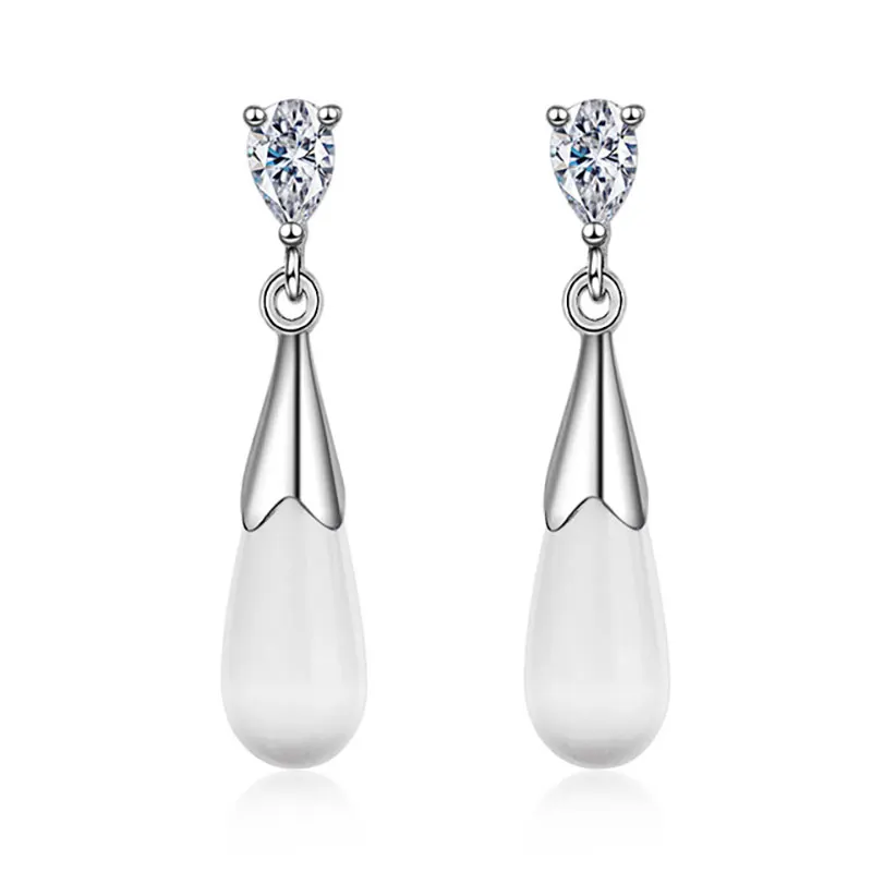 

Exquisite Two Colors Opal Water Drop Earrings 925 Sterling Silver Natural Stone Jewelry For Women Gifts S-E463