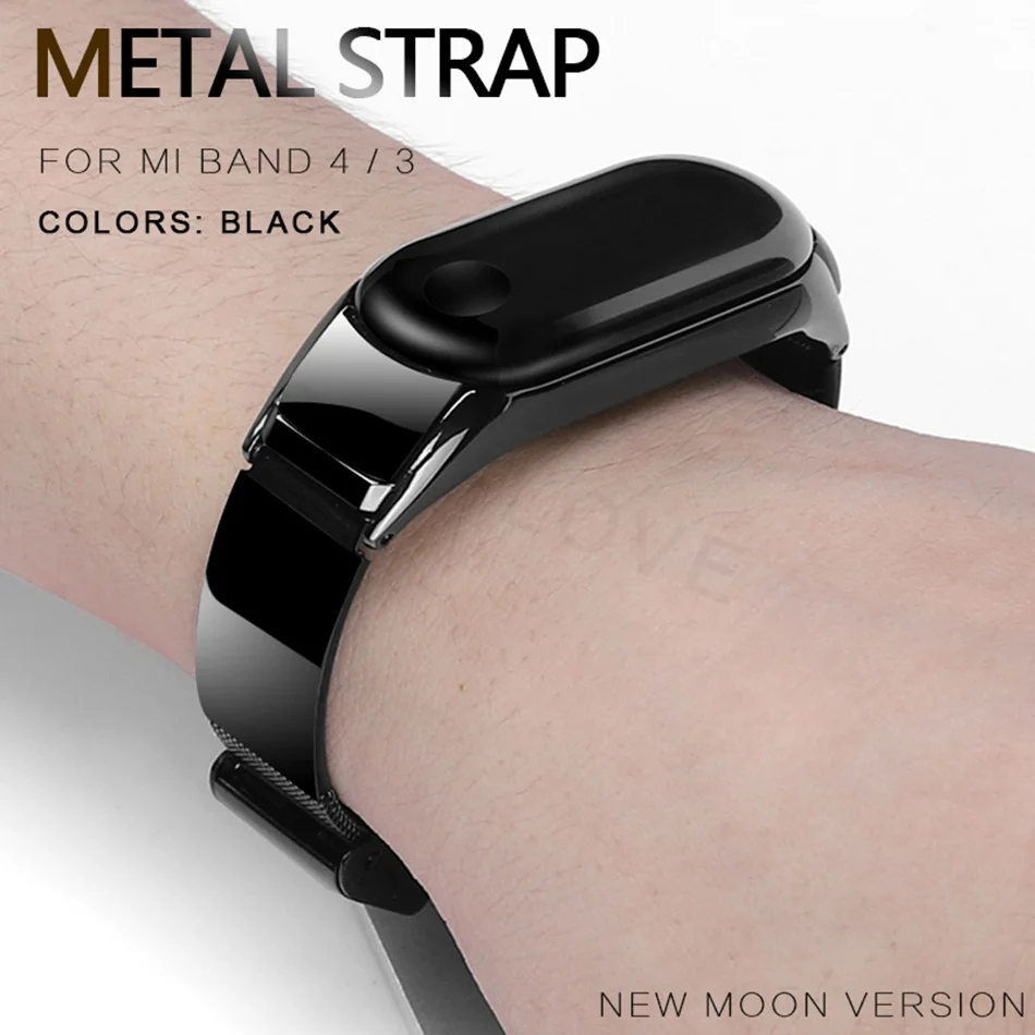 New Moon 021A Протектор/браслет mi band 3 4 ремешок для Xiaomi mi band 4 3 браслет/ремешок для mi Band 4 3 ремешок металлический/нейлоновый браслет ремень - Цвет: New Moon 021A