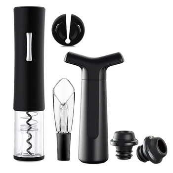 

Electric Wine Bottle Opener Corkscrew Foil Cutter Decanter Set Automatic Bottle Opener for Red Wine with Foil Cutter