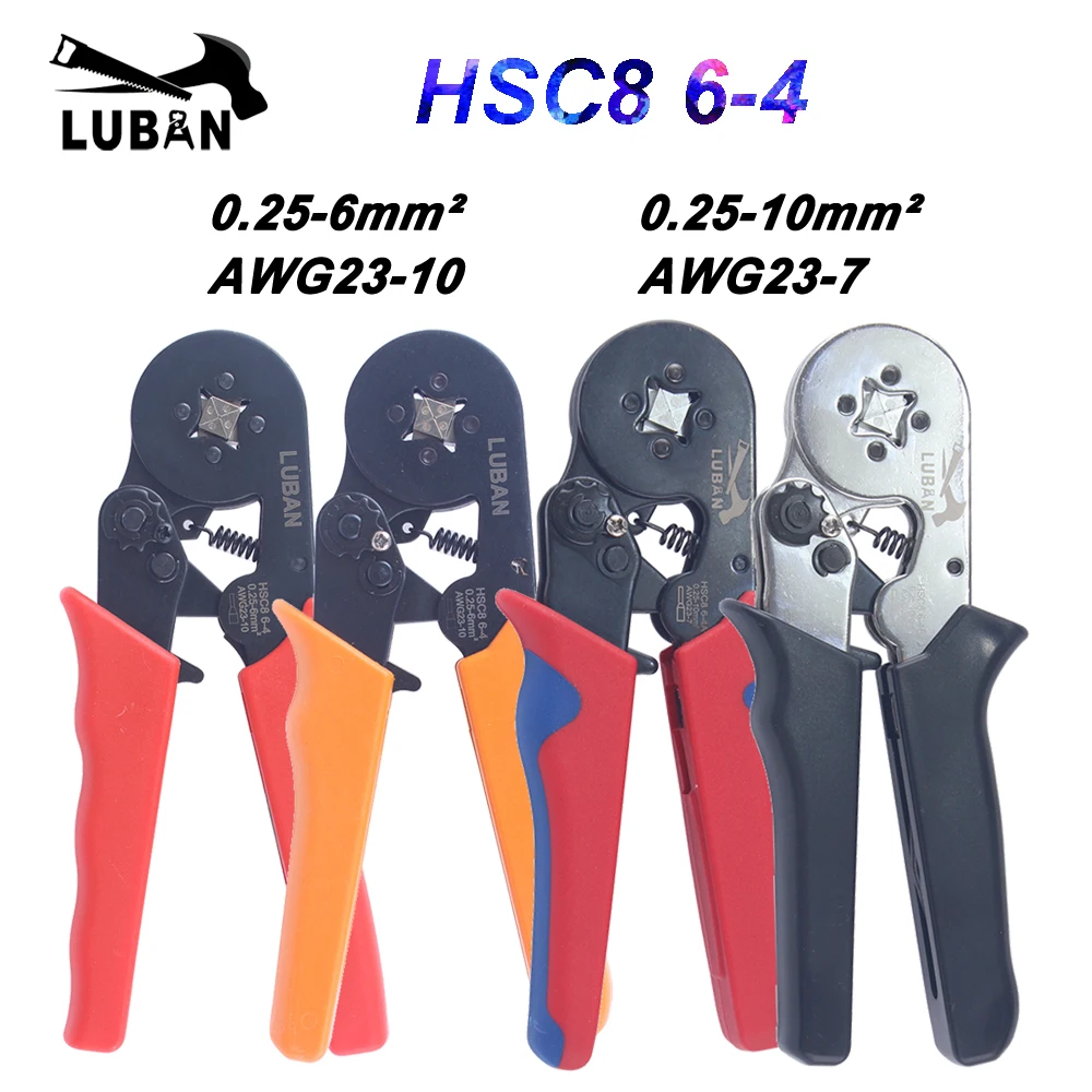 Инструменты для обжима трубчатых клемм HSC8 6-4A плоскогубцы 0 25-6 мм2 23-10AWG
