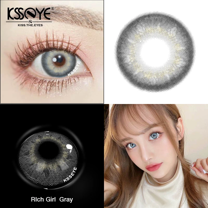 KSSEYE 1Order(2pcs) HYPERSIZE Black beautiful Color Contact lenses Soft Contact lens Beautiful Pupil Mix the pupil