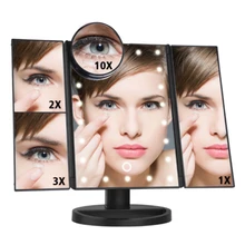 Mirrors Mirror Lamp Home Decor Interior Design Folding LED Makeup USB Luminous Beauty Table Mirror Portable Cosmetic Gifts