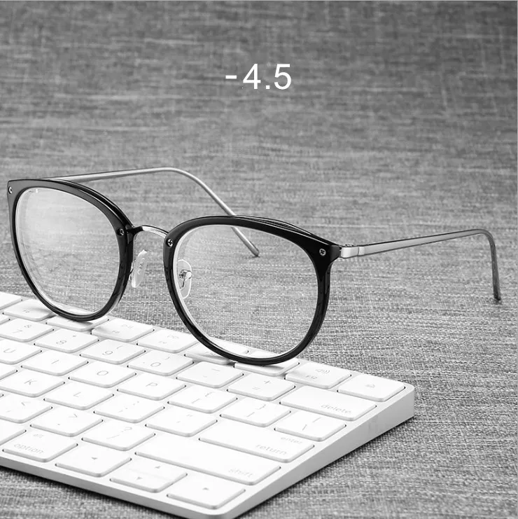 UVLAIK готовые близорукость очки оправа для женщин очки оптические оправы близорукость прозрачные очки 1-1,5-2-2,5-3-3,5-4 - Цвет оправы: SILVER450