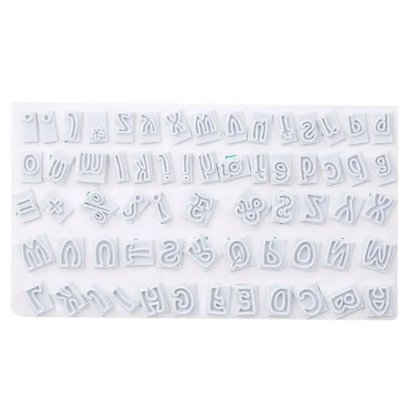 1 Set DIY Chocolate Fondant Cake Baking Decor Mold 64pcs Plastic Alphabet Shape Cookies Cutter Home Kitchen Hand Made Tool