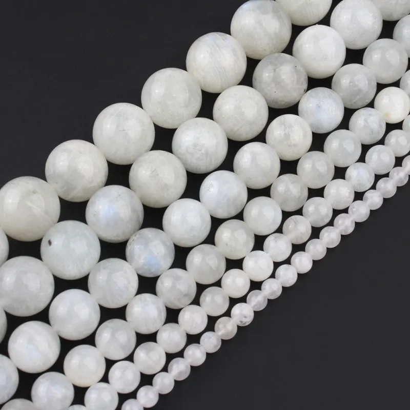 

6mm 8mm10mm Natural Blue Moonstone Beads Round Loose Stone Beads For Jewelry Making DIY Charm Bracelet Necklace 15Inch Wholesale