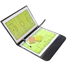 Coaching Noting Assisitant PU Leather Magnetic Football Soccer Tactic Board Foldable With Write-Wipe Pen Portable Teaching